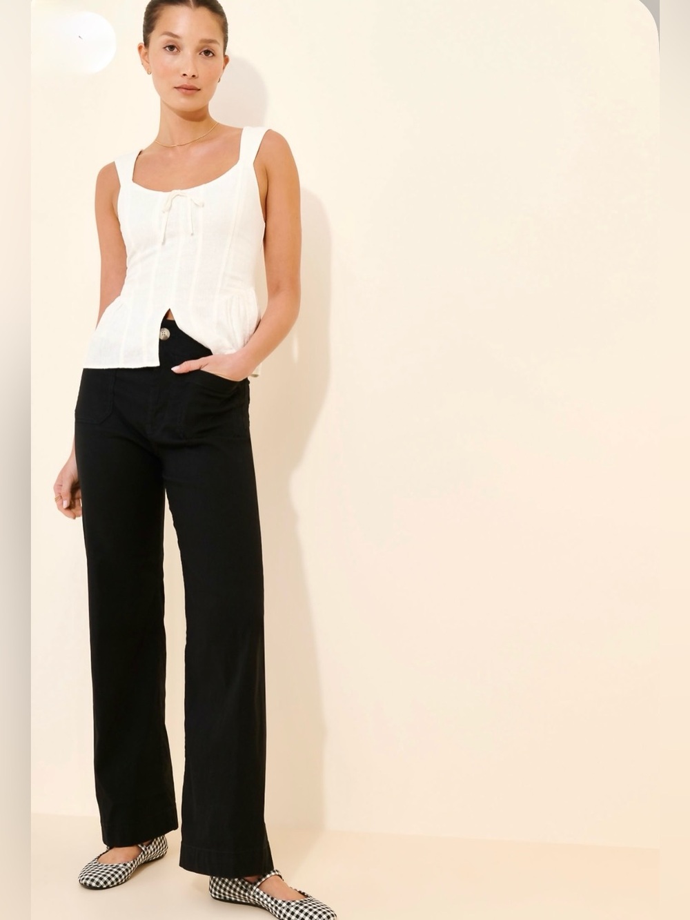 Anthropologie Maeve Collette Women’s Black Wide-Leg Pants size 31 Tall